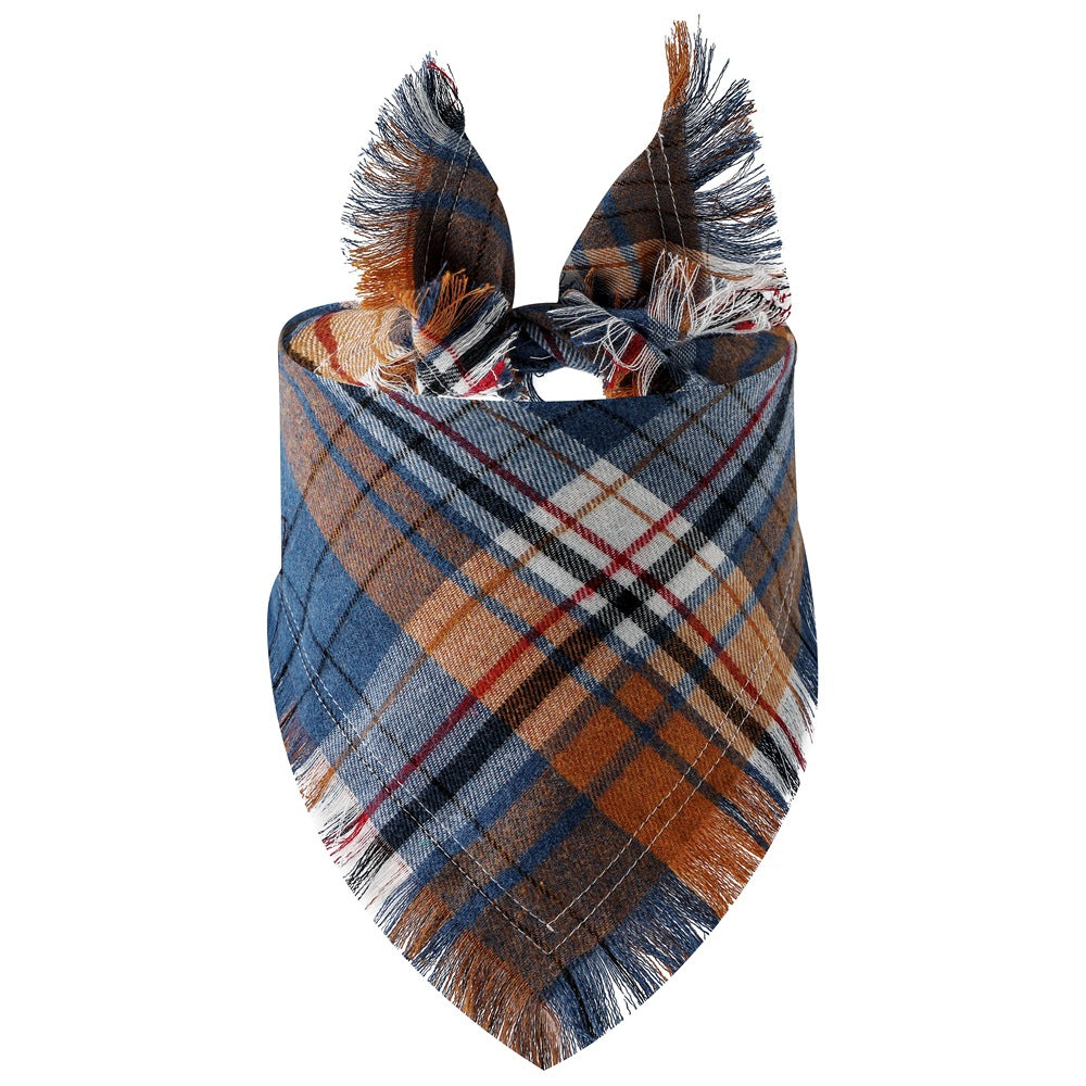 KFX-5677245 Plaid Triangle Scarf for Dogs - Stylish and Comfortable Accessory
