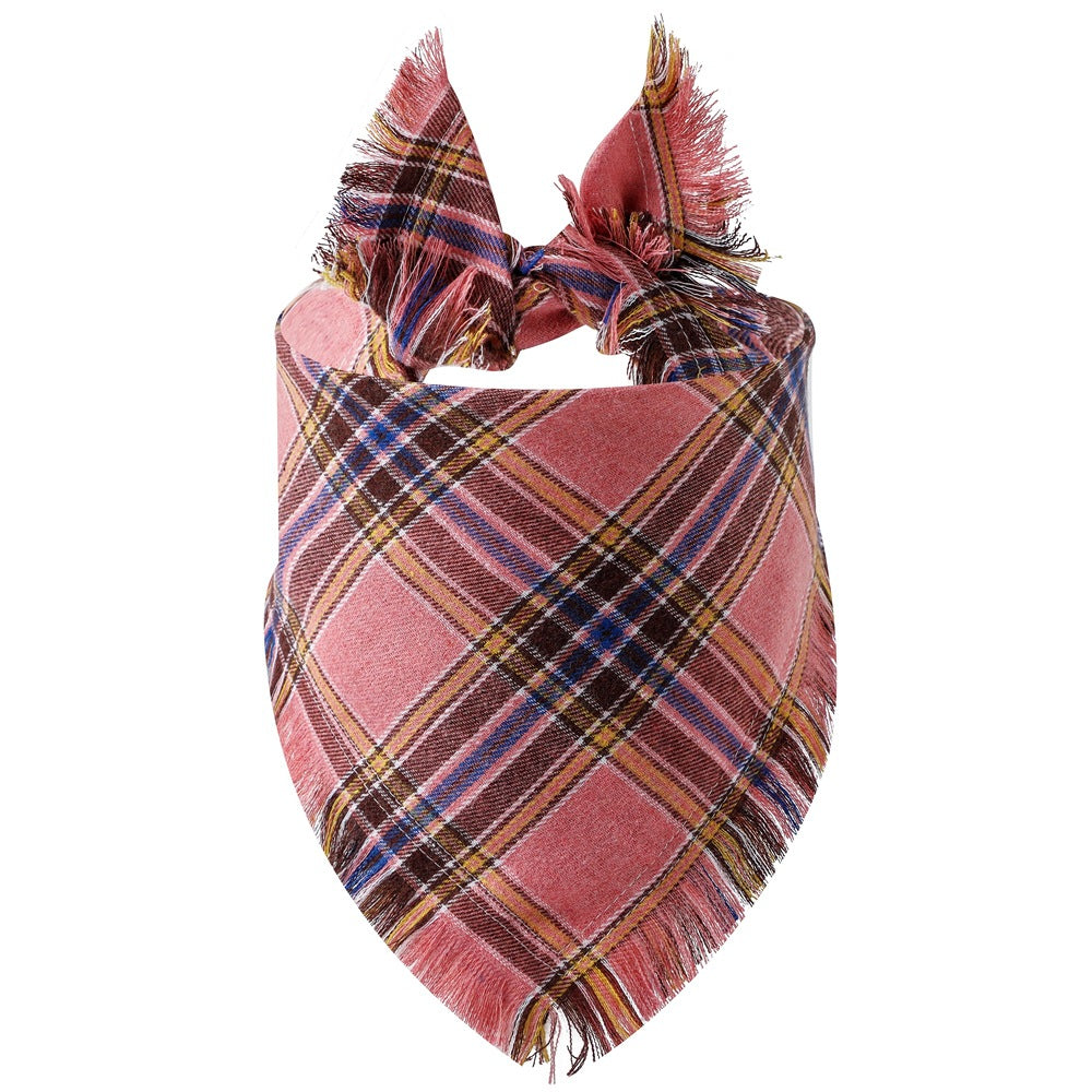 KFX-5677245 Plaid Triangle Scarf for Dogs - Stylish and Comfortable Accessory