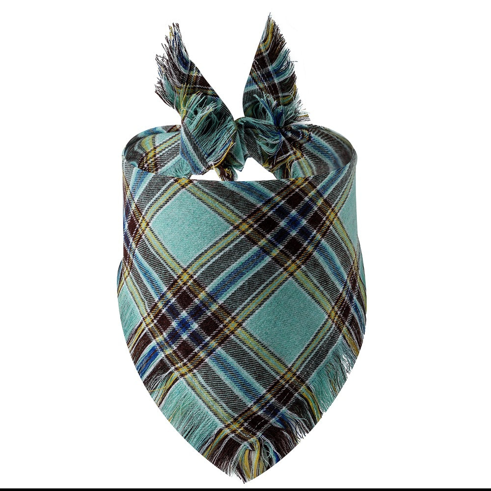KFX-5677245 Plaid Triangle Scarf for Dogs - Stylish and Comfortable Accessory