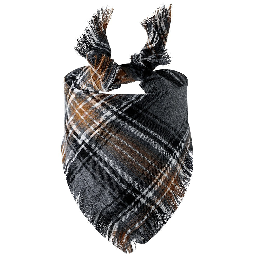 KFX-5677245 Plaid Triangle Scarf for Dogs - Stylish and Comfortable Accessory