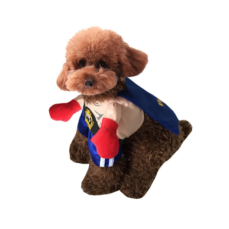 KFX-5678013 Stylish Halloween Dog Outfit in Boxing Design - Cotton & Edge Lun Fabric