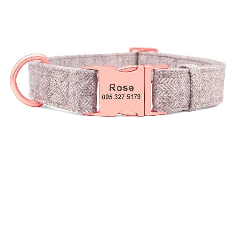 KFX-5681469 Adjustable Pet Dog Collar with Engraving and Traction Rope – Anti-Lost Supplies, Sizes S, M, L