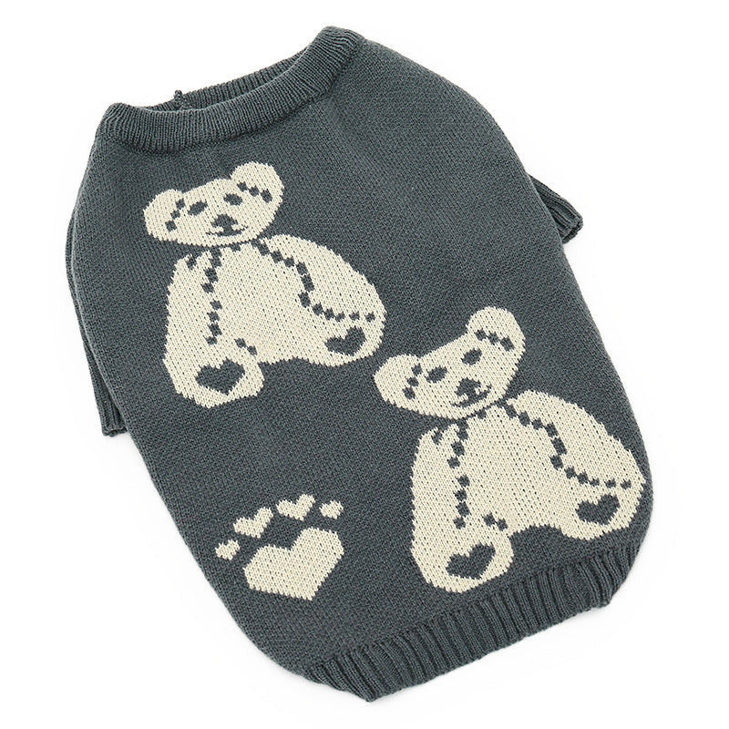 KFX-5683389 Cozy Gray Winter Dog Sweater for Large Breeds, Size 4XL to 7XL, Casual Design