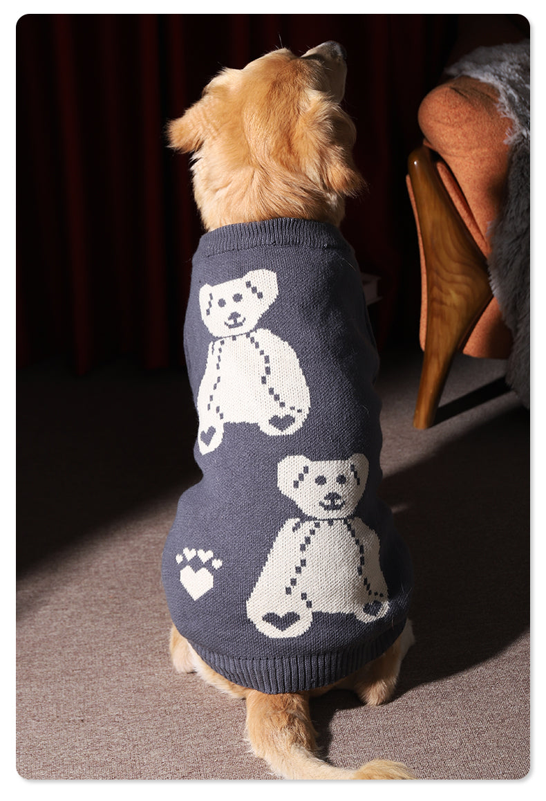 KFX-5683389 Cozy Gray Winter Dog Sweater for Large Breeds, Size 4XL to 7XL, Casual Design