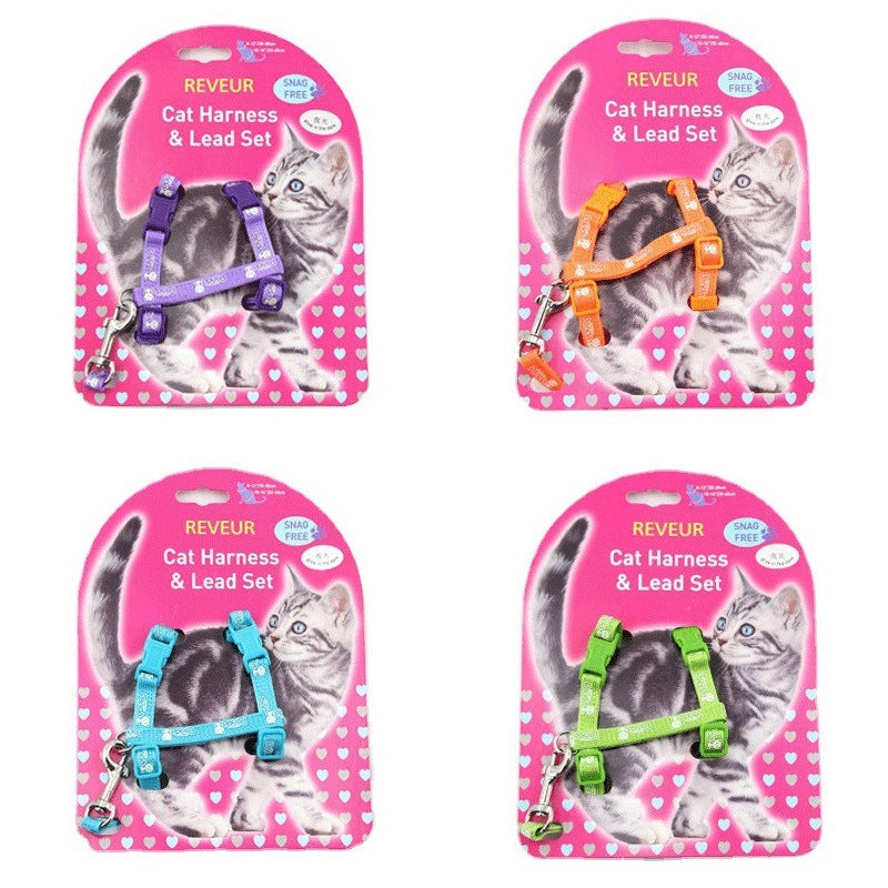 KFX-5684669 Reflective Cat Chest Strap with Anti-Lost Design - Luminous Patterns in Multiple Colors