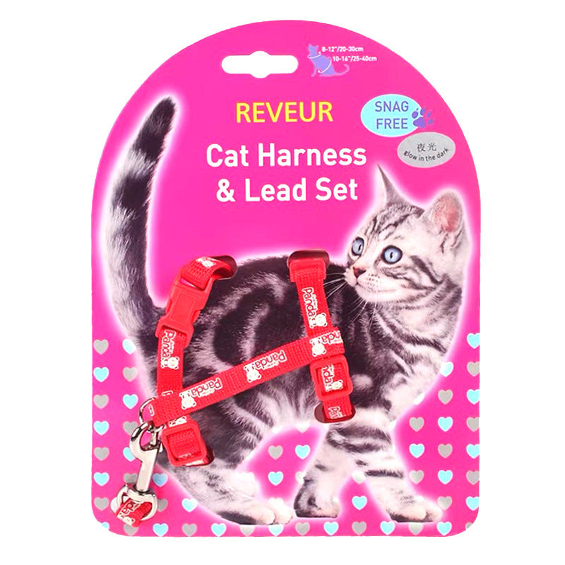 KFX-5684669 Reflective Cat Chest Strap with Anti-Lost Design - Luminous Patterns in Multiple Colors