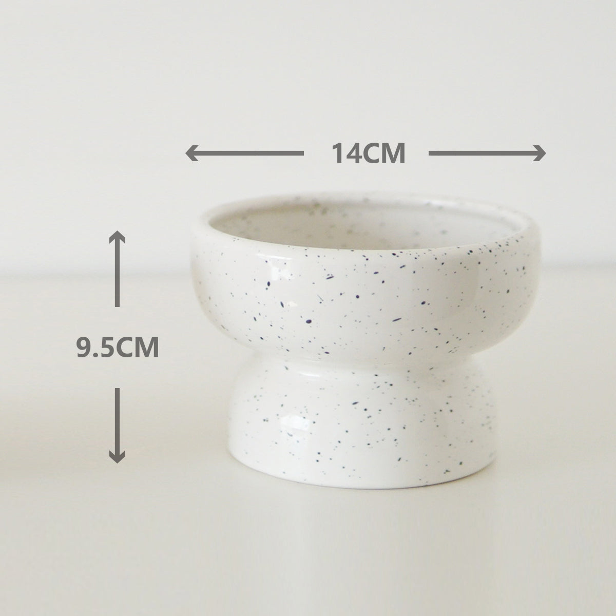 KFX-5685565 Ceramic Slanted Tall Pet Water Bowl with Waterproof Placemat for Dogs and Cats