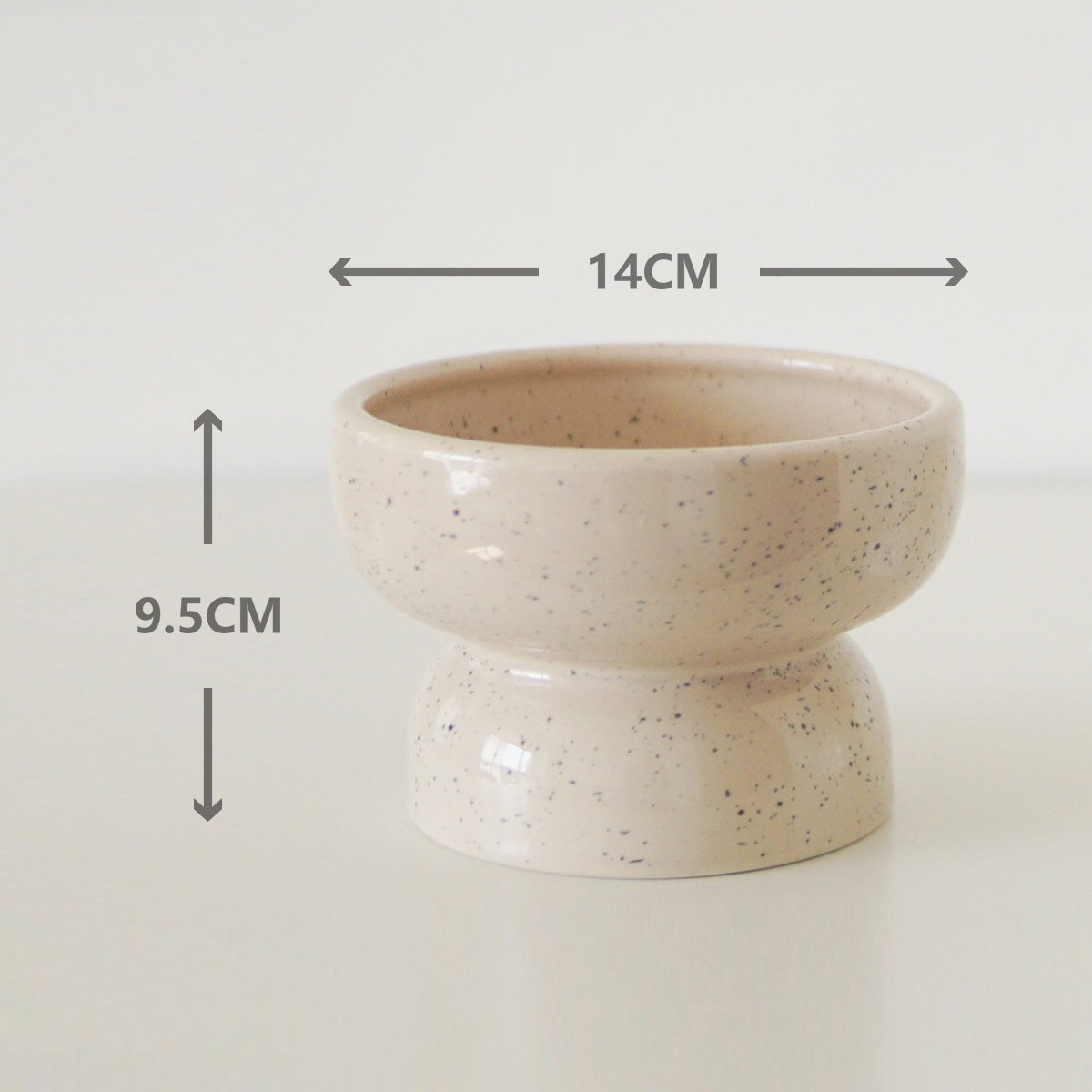 KFX-5685565 Ceramic Slanted Tall Pet Water Bowl with Waterproof Placemat for Dogs and Cats