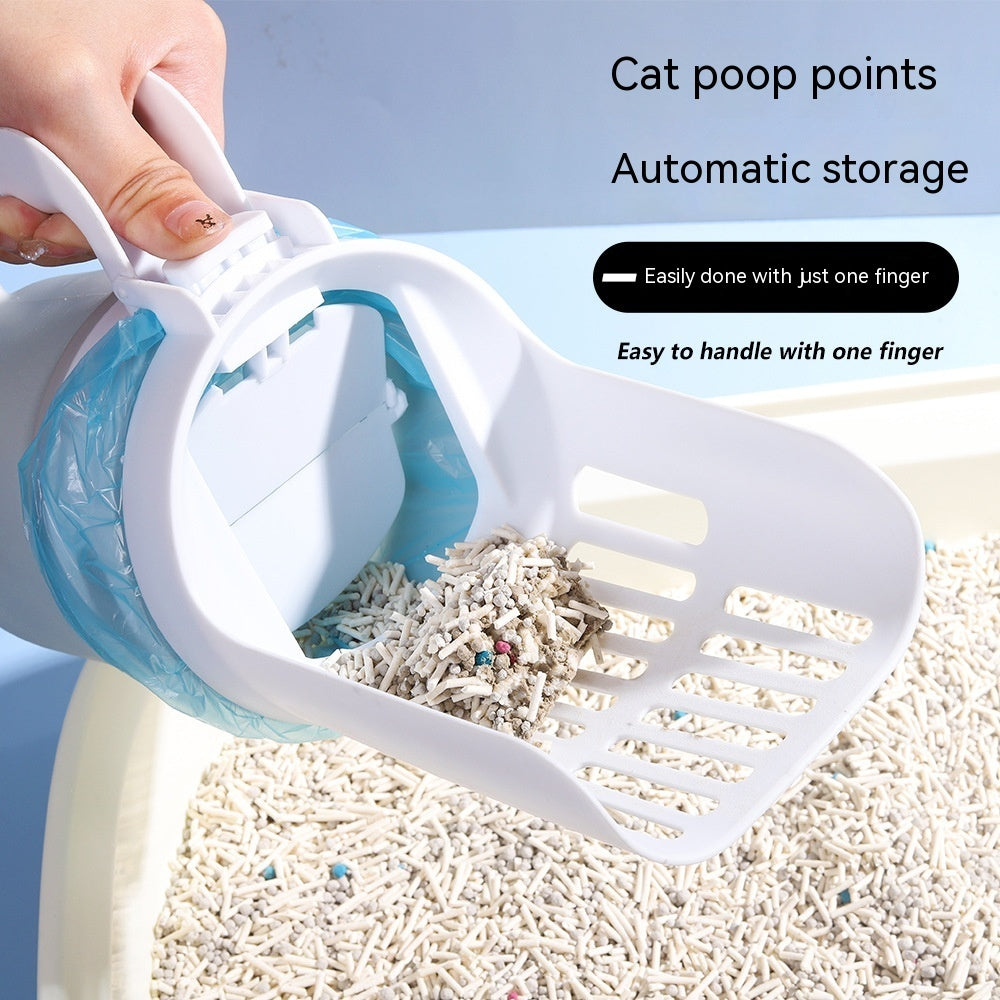 KFX-5686973 Cat Litter Scoop with Refill Bags - Self-Cleaning Waste Bin System for Cats and Dogs