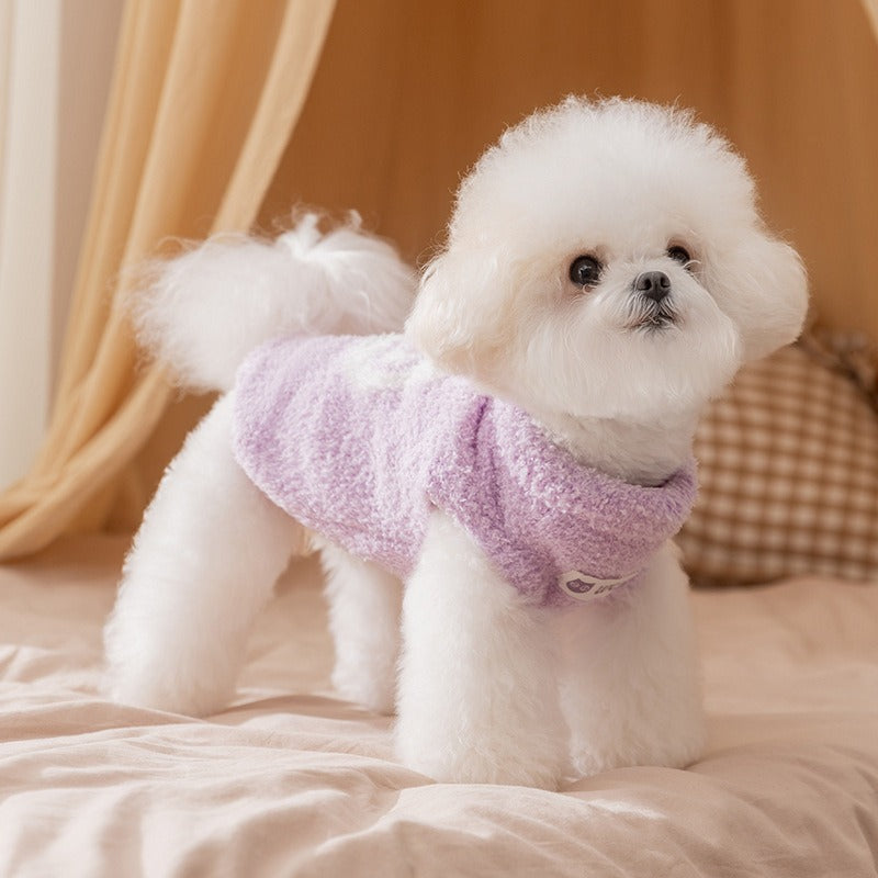 KFX-5689917 Cozy Pet Sweater with Owl Design, Warm Pullover for Cats and Small Dogs