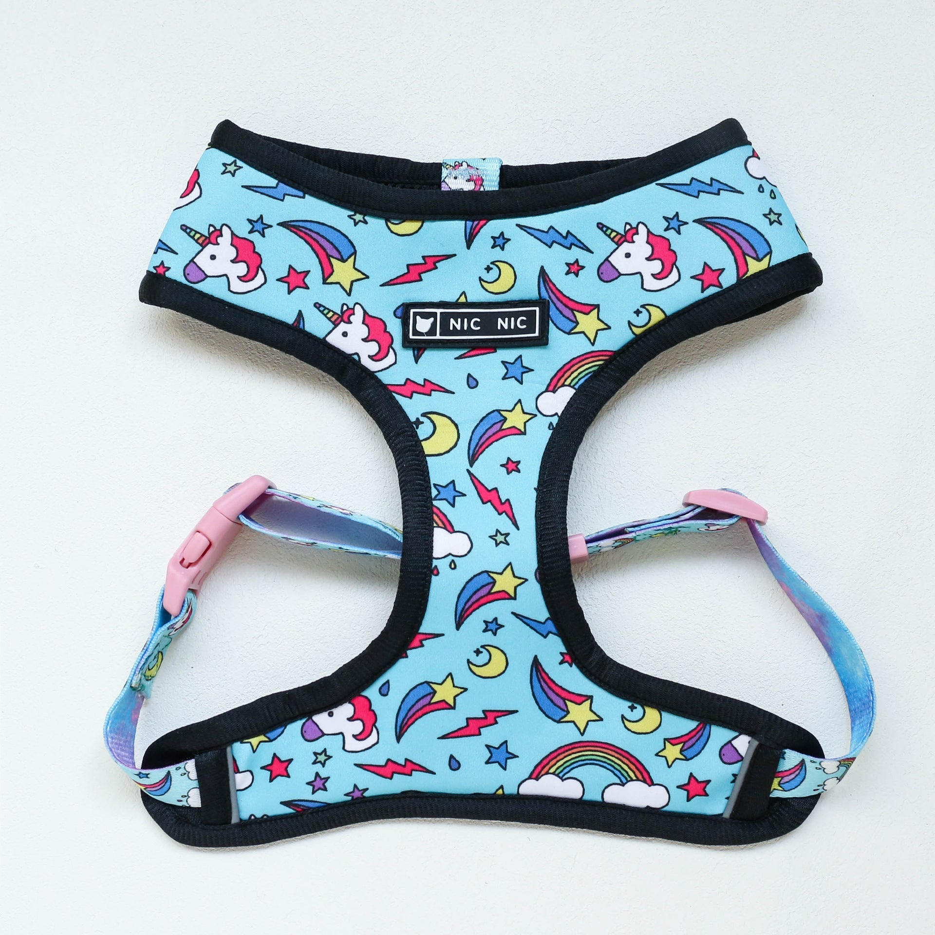 KFX-5690429 Breathable Mesh Chest Strap with Traction Rope for Pets - Unicorn Design