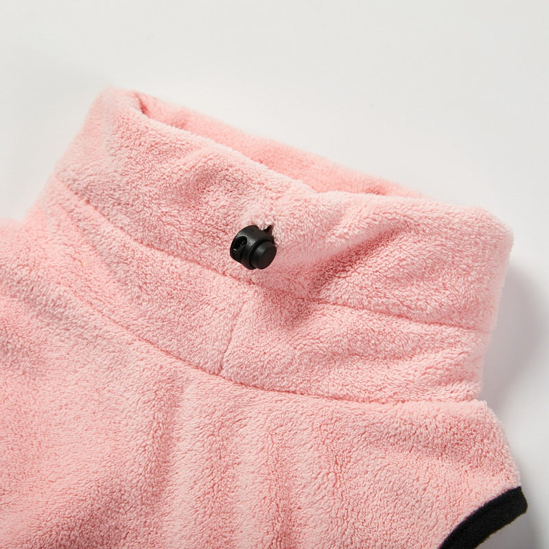 KFX-5690813 Thick Microfiber Absorbent Pet Bathrobe Towel for Dogs in Pink, Beige, Blue, and Yellow
