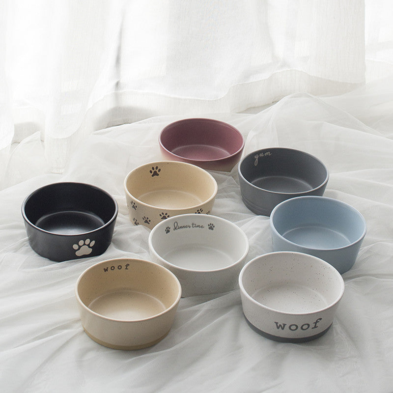 KFX-5691325 Slightly Flawed Ceramic Cat Bowl - Various Color Options Available