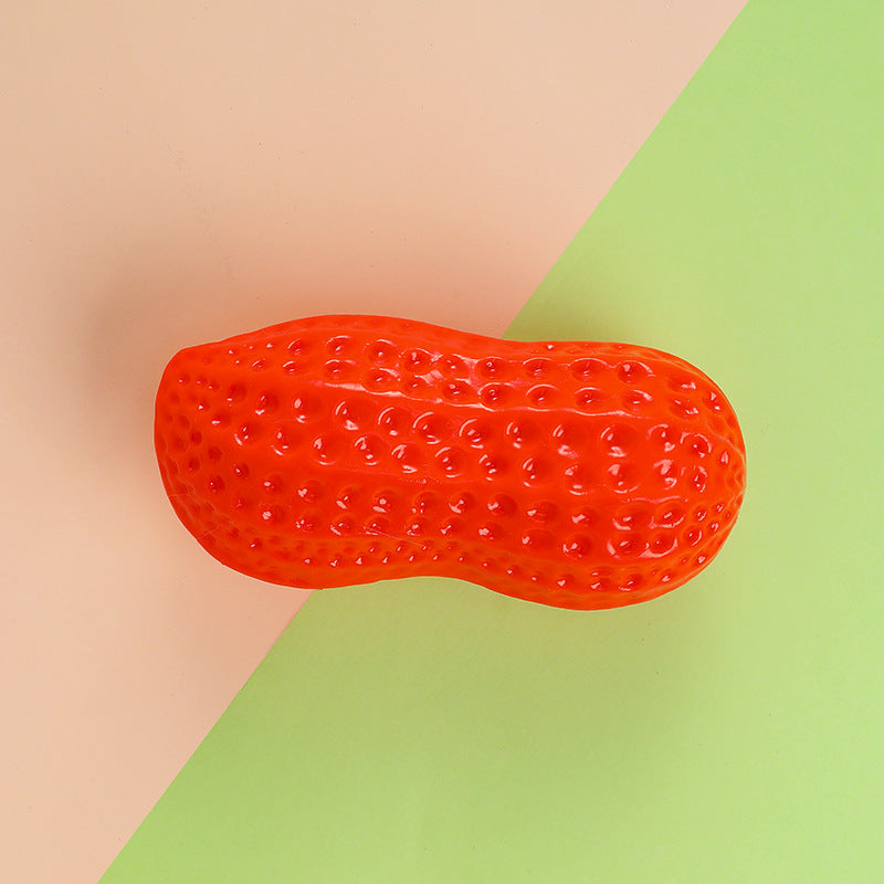 KFX-5691965 Durable TPR Peanut Dog Toy with Sound - Bite Resistant, Multi-Color Options