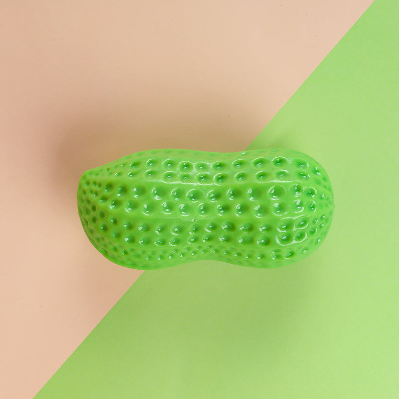 KFX-5691965 Durable TPR Peanut Dog Toy with Sound - Bite Resistant, Multi-Color Options