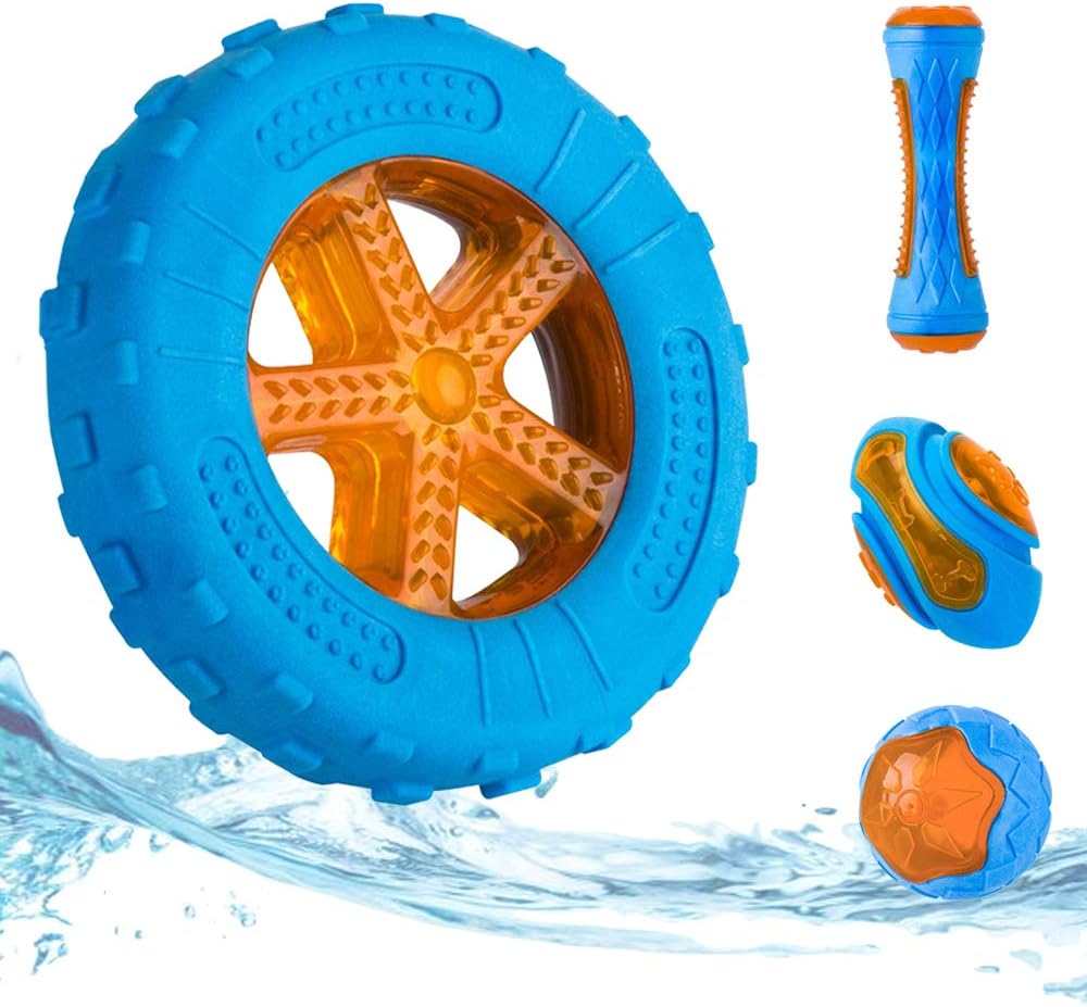 KFX-5692605 Interactive Floating Dog Squeaky Toys for Fetch and Play - Water-Friendly Chew Toys