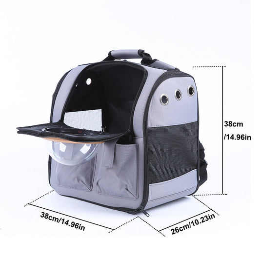 KFX-5693373 Space Pet Backpack for Small Pets - Waterproof Oxford Cloth Design with Large Storage Capacity