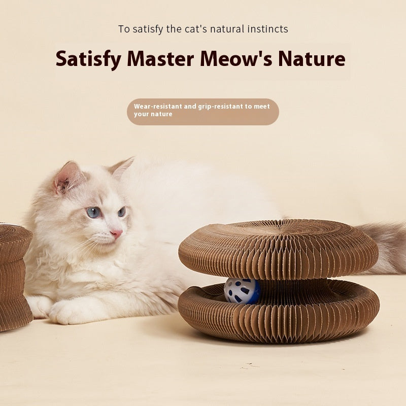 KFX-5697085 Creative Cat Scratch Board for Claw Grinding and Play, Made of Corrugated Paper