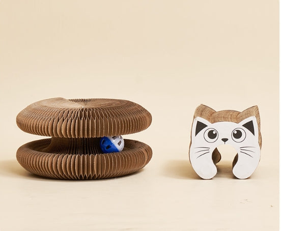 KFX-5697085 Creative Cat Scratch Board for Claw Grinding and Play, Made of Corrugated Paper