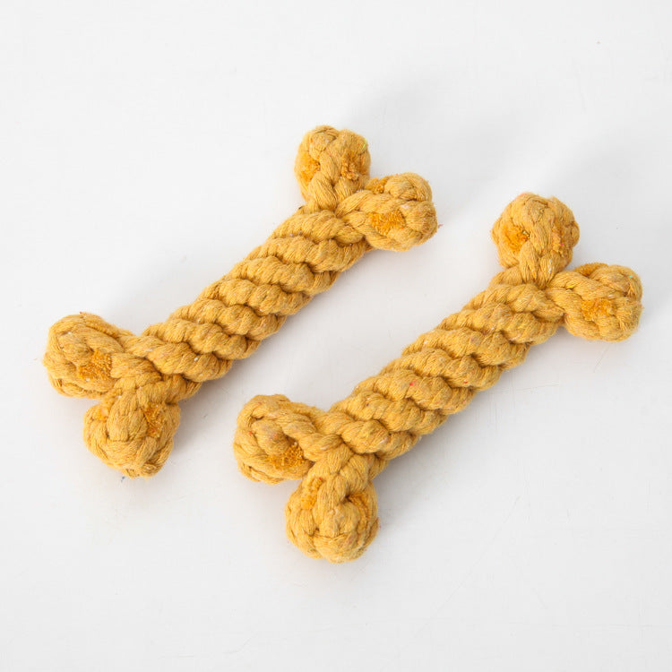 KFX-5697725 Durable Cotton Rope Dog Toy Bone for Chewing and Tugging, 15cm