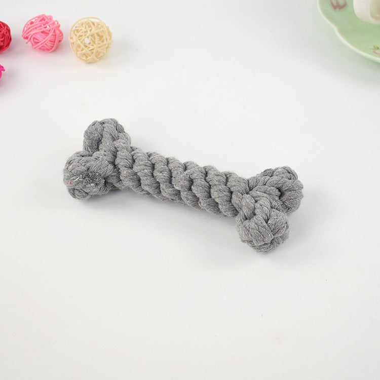 KFX-5697725 Durable Cotton Rope Dog Toy Bone for Chewing and Tugging, 15cm