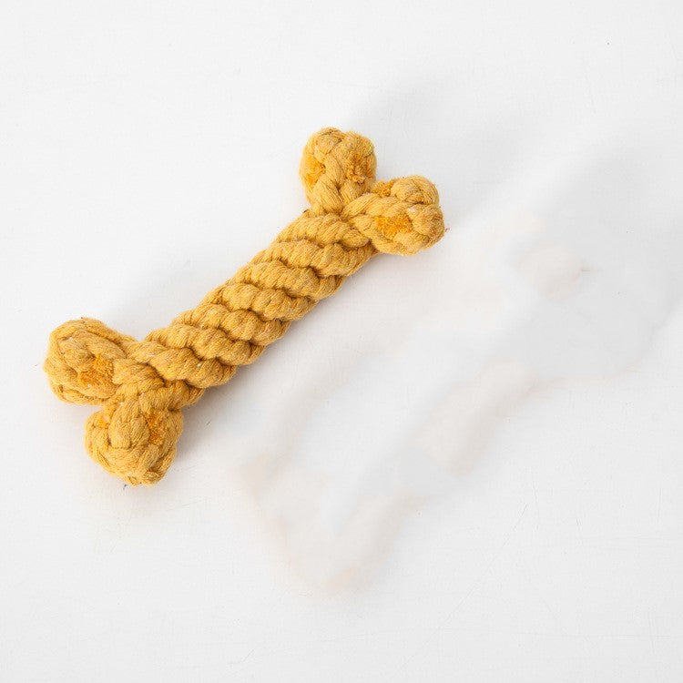 KFX-5697725 Durable Cotton Rope Dog Toy Bone for Chewing and Tugging, 15cm