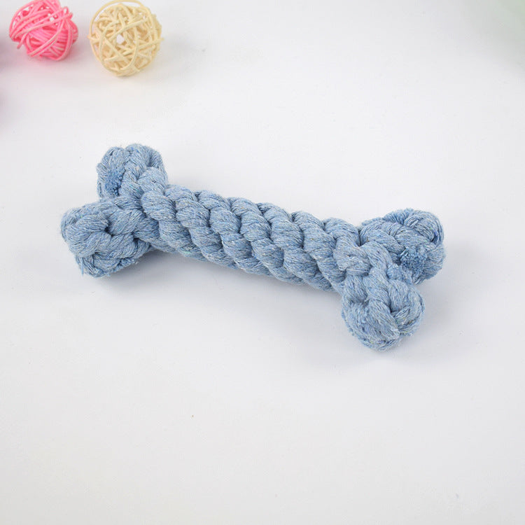 KFX-5697725 Durable Cotton Rope Dog Toy Bone for Chewing and Tugging, 15cm