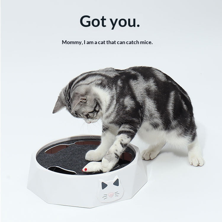 KFX-5698365 Plush Automatic Electric Turntable Mouse Toy for Cats - Interactive Pet Plaything