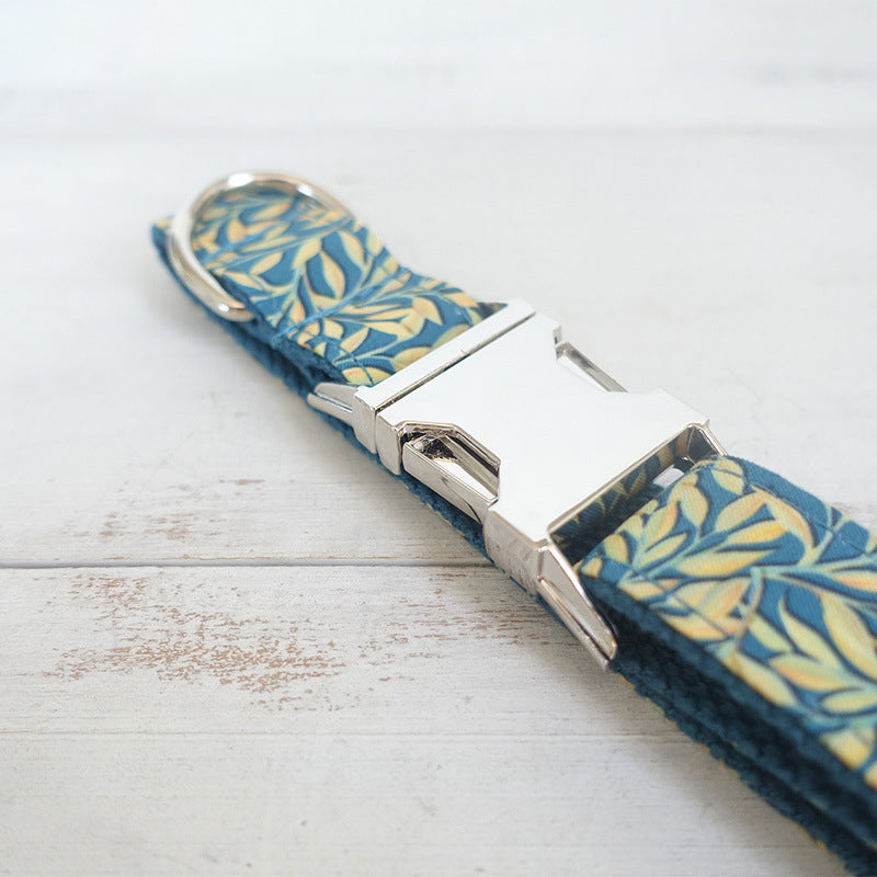 KFX-5698877 Gold Leaf Polyester Dog Collar - Sizes XS to XL