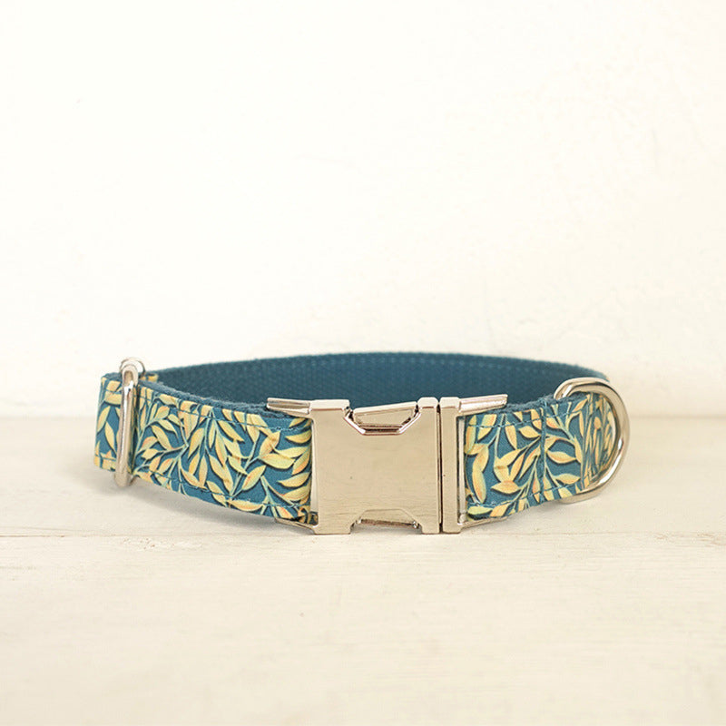 KFX-5698877 Gold Leaf Polyester Dog Collar - Sizes XS to XL