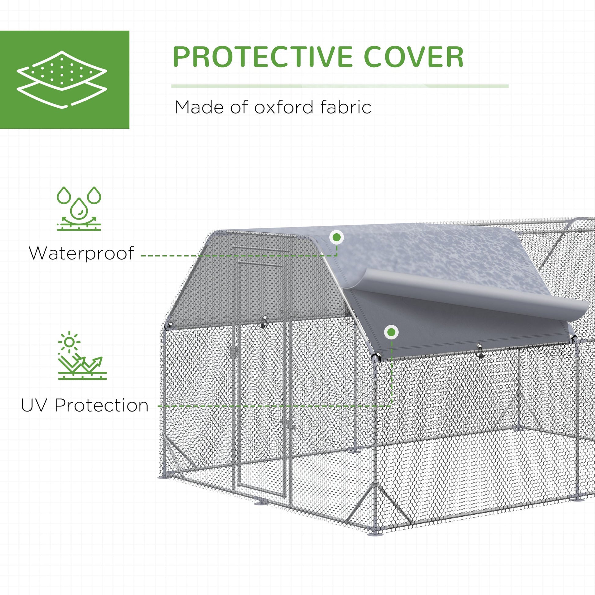 KFX-5700541 Large Walk-In Chicken Coop with Waterproof Cover and UV Protection