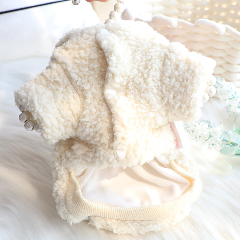 KFX-5701309 Cute Cotton Coat for Small Dogs - Bubble Wool, Big Ears Design, XS-XL Size Options