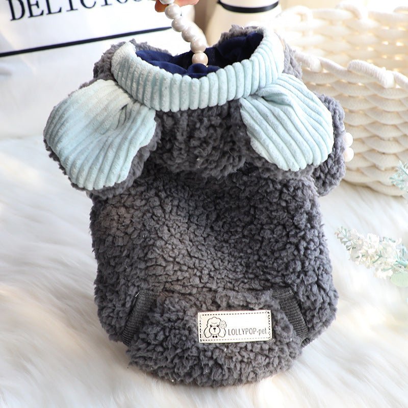 KFX-5701309 Cute Cotton Coat for Small Dogs - Bubble Wool, Big Ears Design, XS-XL Size Options