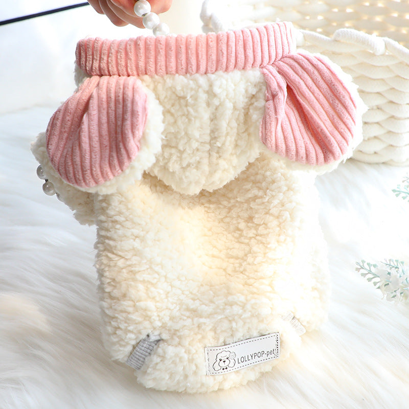 KFX-5701309 Cute Cotton Coat for Small Dogs - Bubble Wool, Big Ears Design, XS-XL Size Options