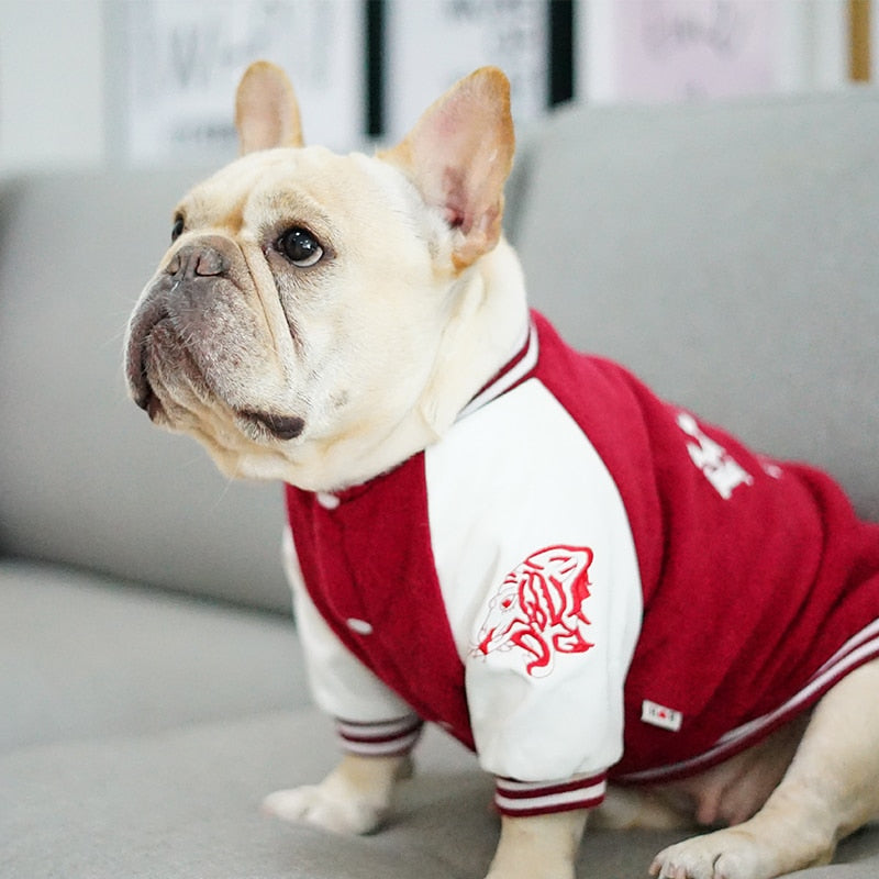 KFX-5701949 Cotton Baseball Uniform for Pets - Navy Blue and Dark Red Options, Sizes S to XXXL