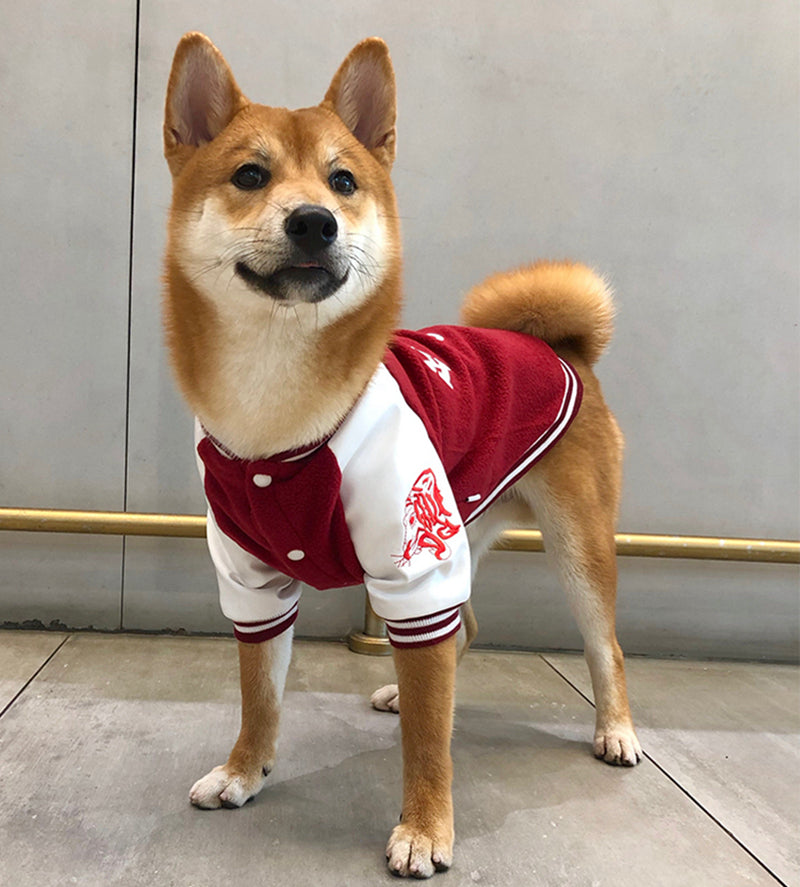 KFX-5701949 Cotton Baseball Uniform for Pets - Navy Blue and Dark Red Options, Sizes S to XXXL