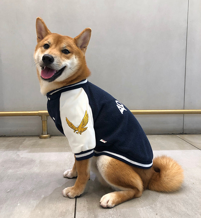 KFX-5701949 Cotton Baseball Uniform for Pets - Navy Blue and Dark Red Options, Sizes S to XXXL