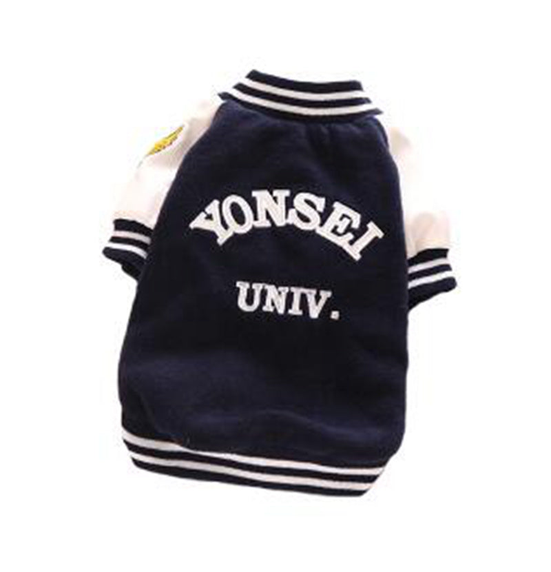 KFX-5701949 Cotton Baseball Uniform for Pets - Navy Blue and Dark Red Options, Sizes S to XXXL