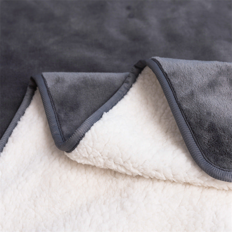 KFX-5703485 Waterproof Reusable Lambswool Pet Blanket - Gray, Navy, Camel, Coffee - 75x100CM & 127x150CM