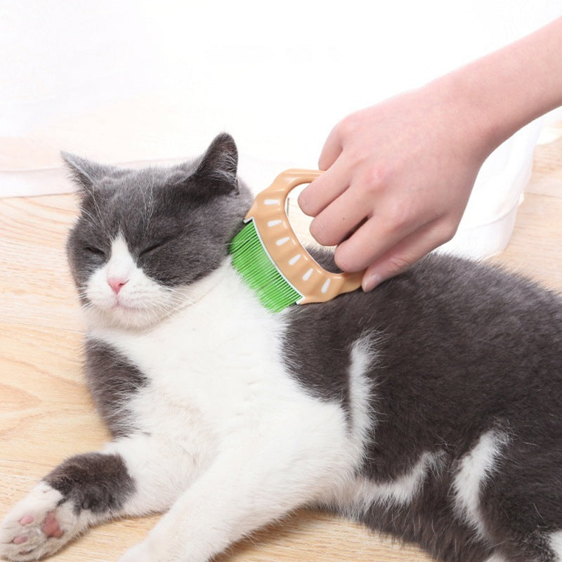 KFX-5704125 Shell-Shaped Pet Grooming Brush for Dogs and Cats - Effective Loose Hair Remover and Massage Tool