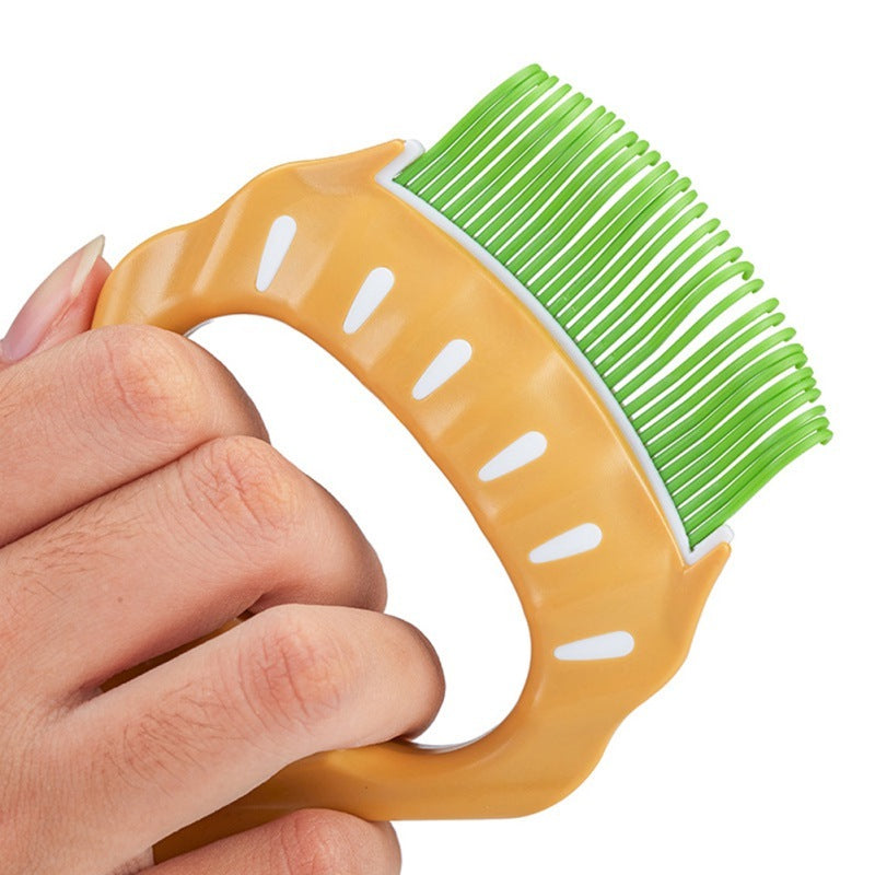 KFX-5704125 Shell-Shaped Pet Grooming Brush for Dogs and Cats - Effective Loose Hair Remover and Massage Tool