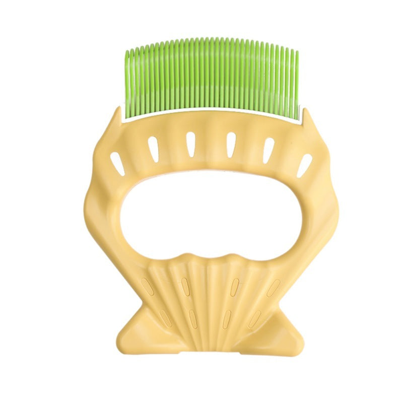 KFX-5704125 Shell-Shaped Pet Grooming Brush for Dogs and Cats - Effective Loose Hair Remover and Massage Tool