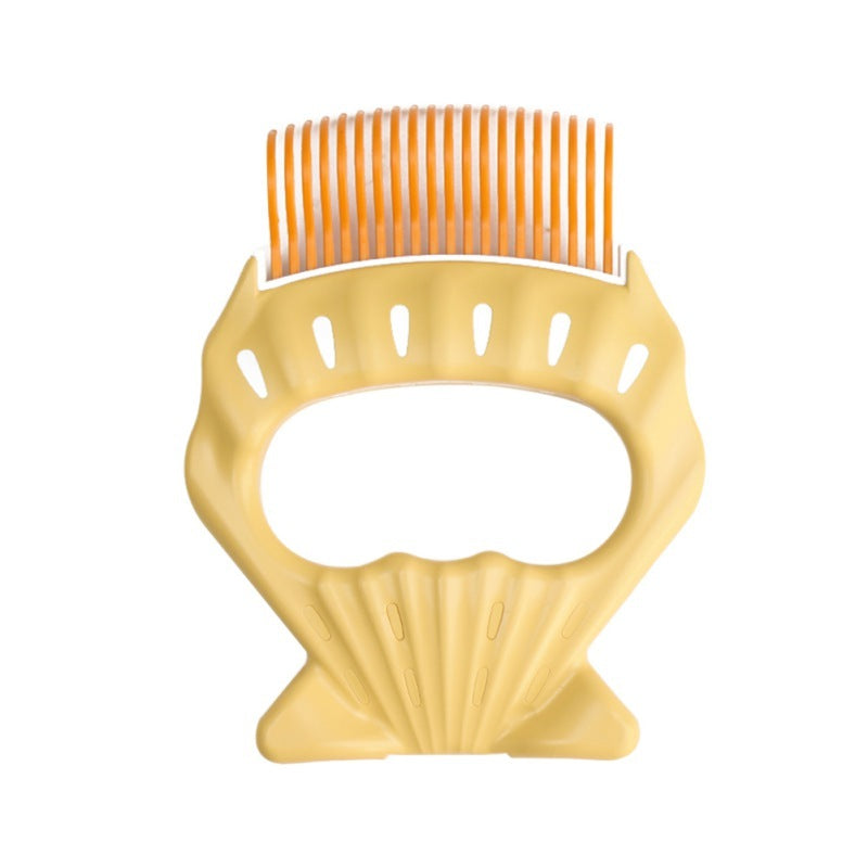 KFX-5704125 Shell-Shaped Pet Grooming Brush for Dogs and Cats - Effective Loose Hair Remover and Massage Tool
