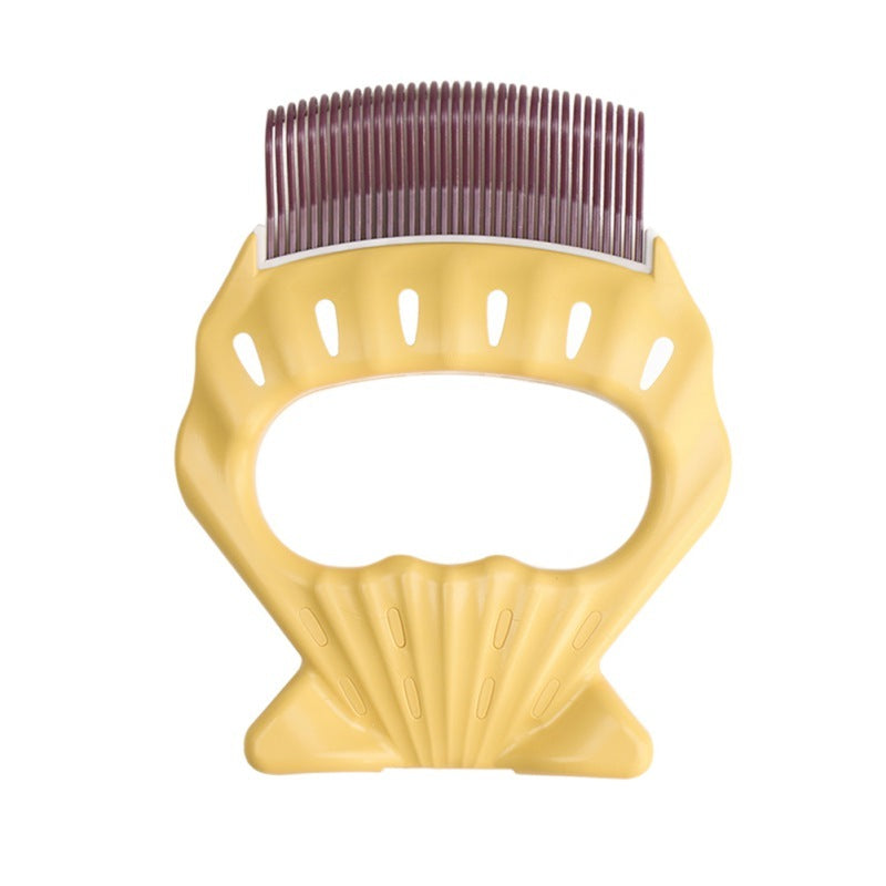 KFX-5704125 Shell-Shaped Pet Grooming Brush for Dogs and Cats - Effective Loose Hair Remover and Massage Tool