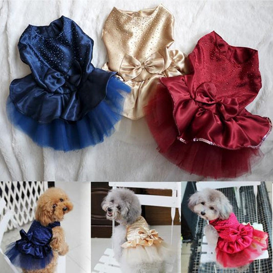 KFX-5704253 Elegant Polyester Dog Wedding Dress - Available Sizes XS to XXL
