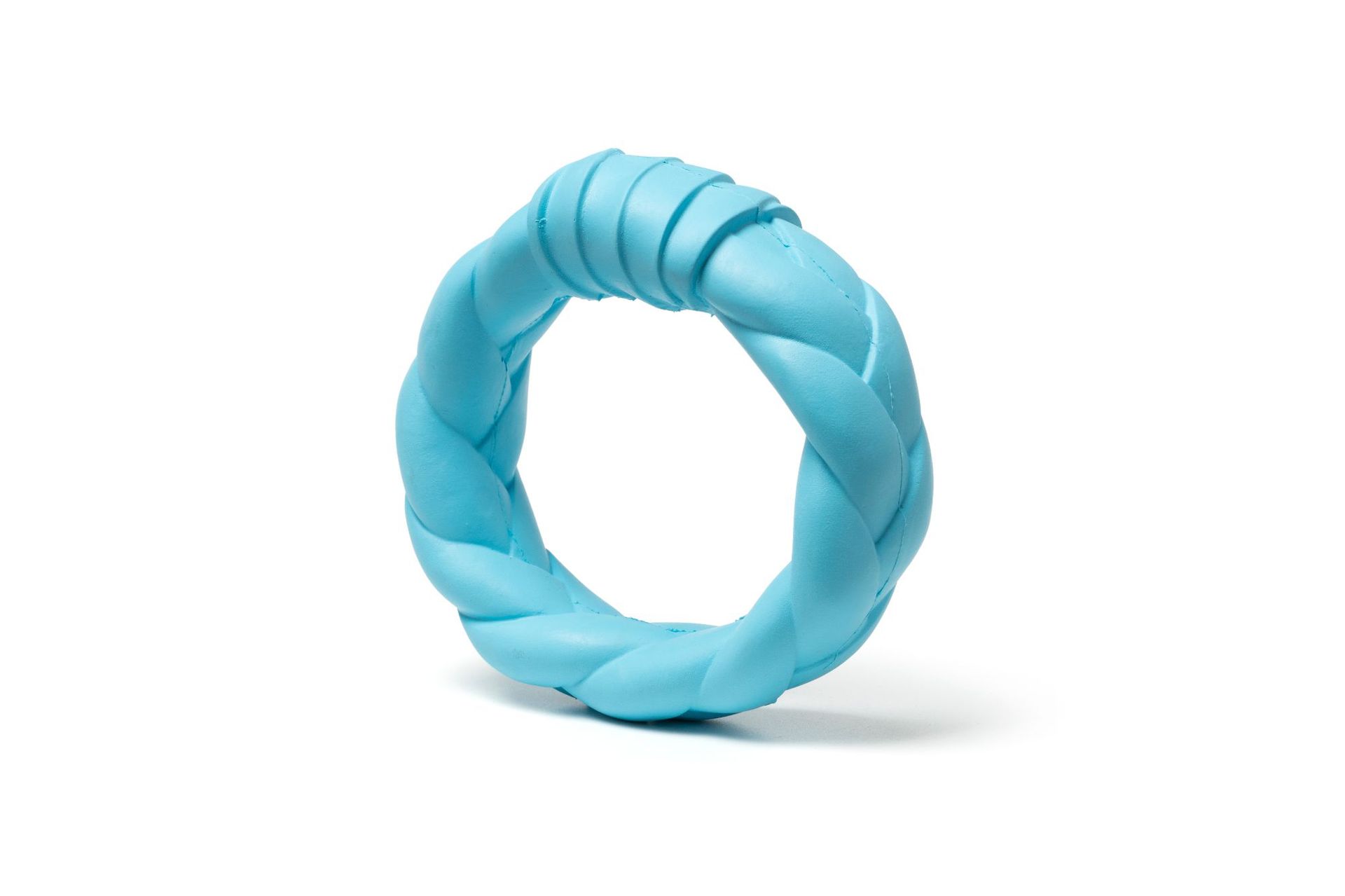 KFX-5705277 Interactive Rubber Dog Toy for Teeth Cleaning and Training - Woven Ring Shape, Meaty Flavor