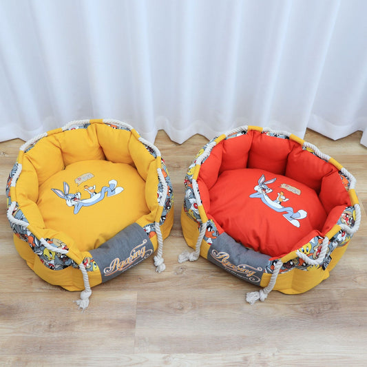 KFX-5706685 Cozy Cloth Teddy Bear Schnauzer Pet Nest for Your Furry Friend
