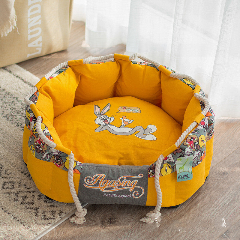 KFX-5706685 Cozy Cloth Teddy Bear Schnauzer Pet Nest for Your Furry Friend