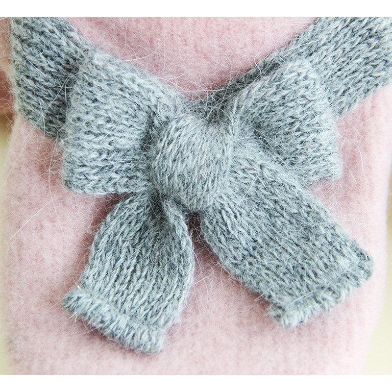 KFX-5706813 Cozy Fleece Dog Clothes for Autumn and Winter in Gray and Lotus Root Pink