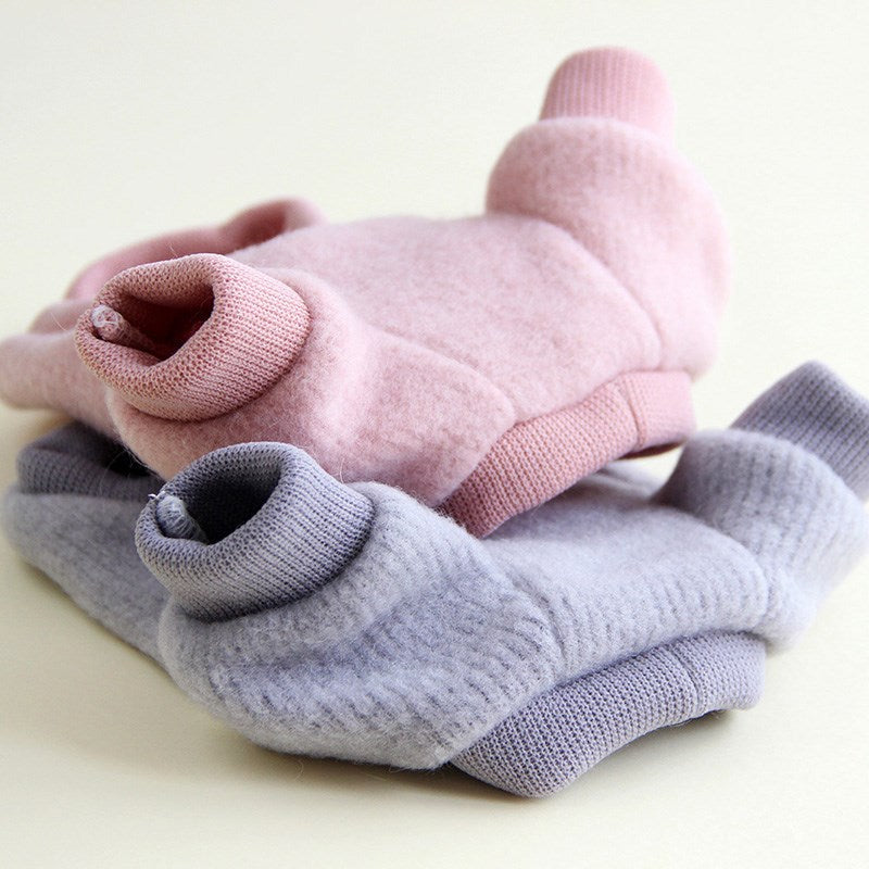 KFX-5706813 Cozy Fleece Dog Clothes for Autumn and Winter in Gray and Lotus Root Pink